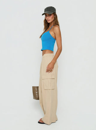 Scarletta Ultra Wide Cargo Pants Natural