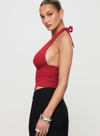 Whimsy Halter Top Red