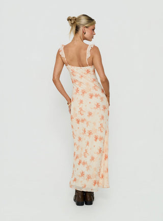 Aymi Frill Bust Detail Maxi Dress Multi Floral