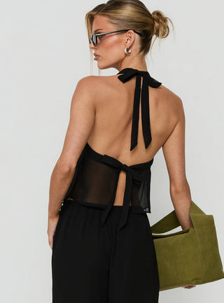 Finesse Halter Top Black