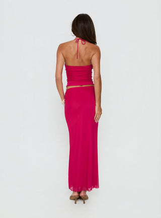 Jailon Ruched Maxi Skirt Guava