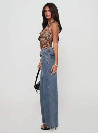 Everlong Mid Rise Straight Leg Jeans Mid Blue Wash