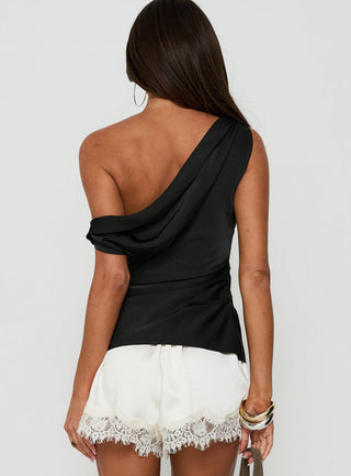 Sweetheart Off Shoulder Top Noir