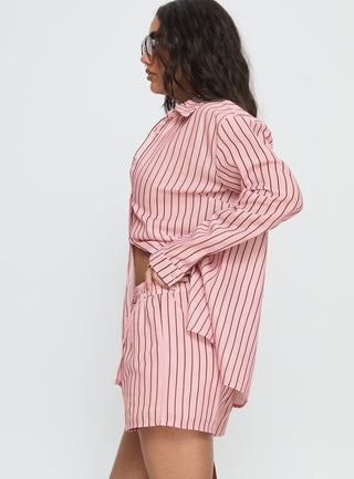 Chloe Set Pink  Brown Stripe