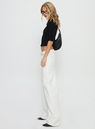 Top Model Low Rise Straight Leg Jeans Porcelain