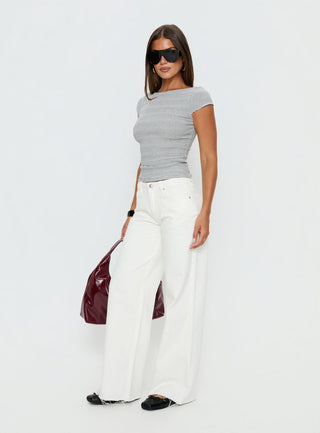 Darla Low Rise Straight Leg Jean White Petite