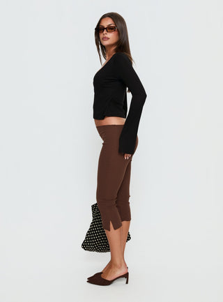 Stefanee Long Sleeve Wrap Top Black