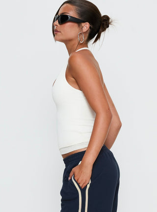 Debee Layered Halter Top White  Grey