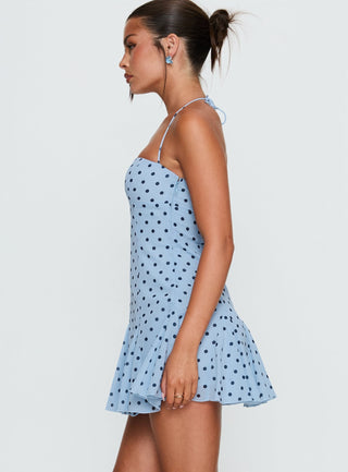 Delamere Mini Dress Blue  Navy Polka