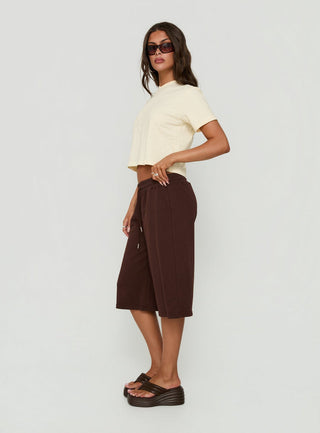 Nikko Longline Fleece Shorts Brown