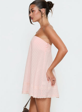 Gypsea Strapless Swing Mini Dress Light Pink