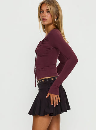 Amryn Eyelet Mini Skirt Black