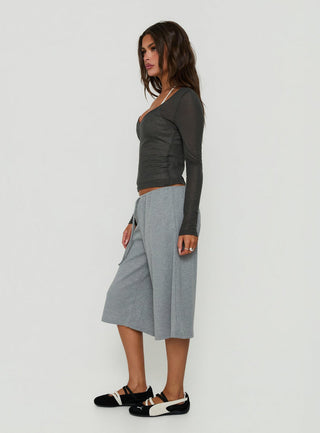 Lyrra Waffle Jersey Jorts Grey