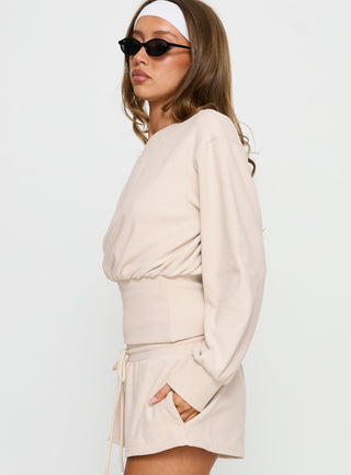 Cassey Off Shoulder Slouchy Jumper Cream