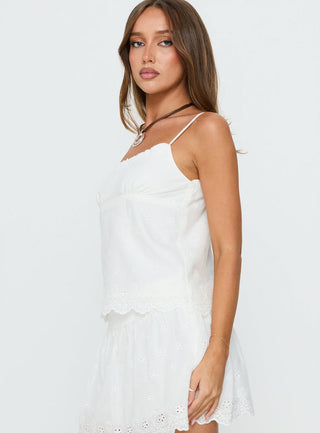Tiriah Embroidered Cami Top White
