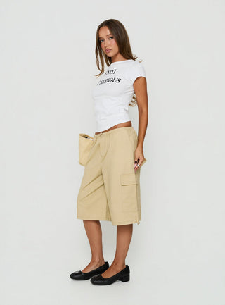 Allyza Baggy Cargo Shorts Stone