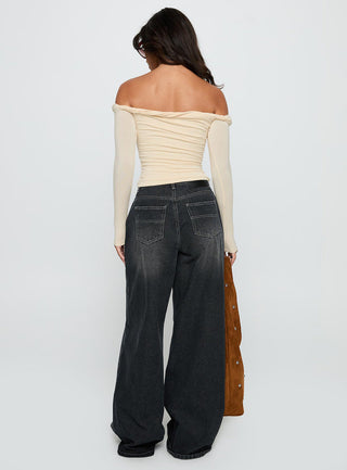 Naylor Wide Leg Jeans Grey Wash Petite