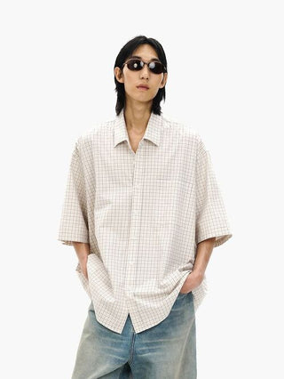 [MASONPRINCE] Washed Cotton Short Sleeve Shirt