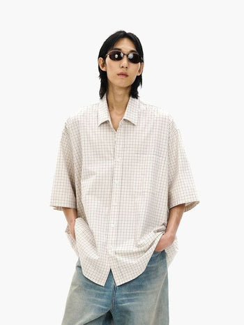 [MASONPRINCE] Washed Cotton Short Sleeve Shirt