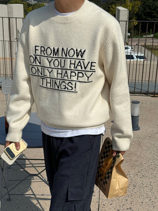 FROM NOW Intarsia Soft Knit