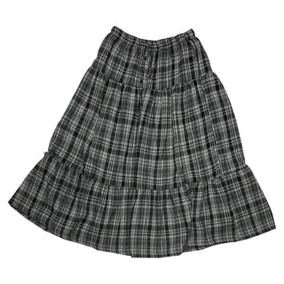 (2 colors) Fleece-lined check skirt