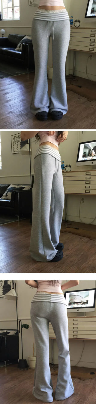 Flared vs. Wide Wrinkle-free Summer Folding Striped Training Pants - 2 colors (Delayed delivery)