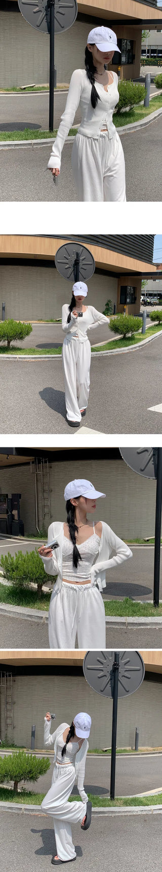Semi-wide long training pants with added Fleece-lined in 12 colors