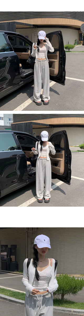 Semi-wide long training pants with added Fleece-lined in 12 colors