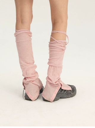 [Monterest] Lyocell Wool Blend Lace-Up Leg Warmers