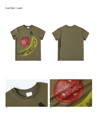 CONP Fruit Graffiti Slim T-shirt (Dark Green)
