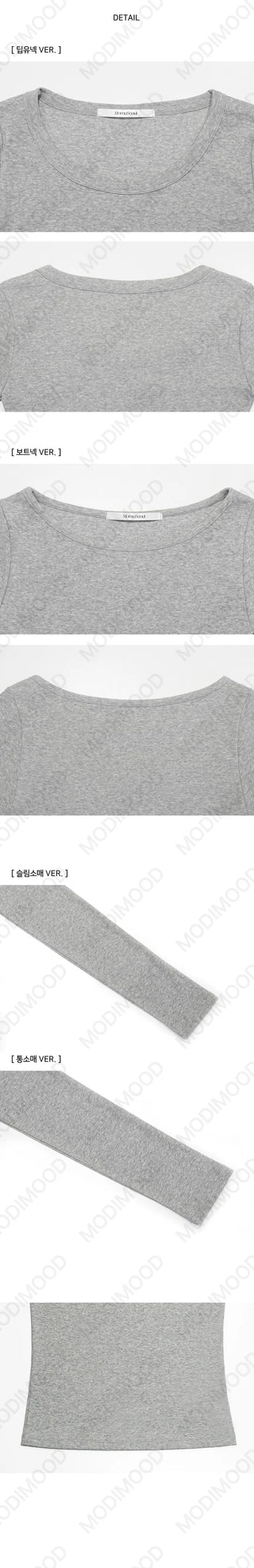 Select sleeve size/neckline MOMU BASIC long-sleeved T-shirt - 4 colors