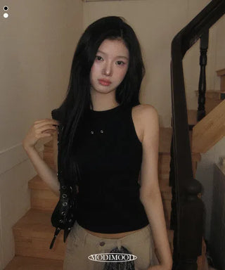 Jui Eyelet Sleeveless - 2color