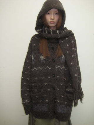 [NeverSeez] Fair Isle Wool Blend Cardigan