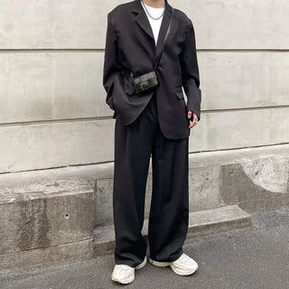Two-pleat wide slacks