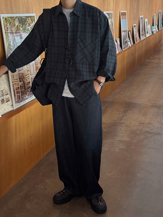 Rhythm Double-Layered Oversized Check Shirt