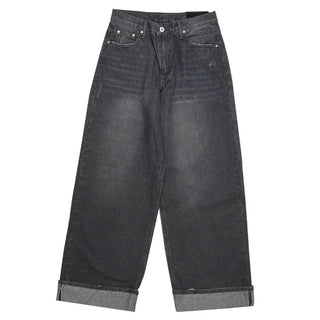 (3 colors) Roll-up denim pants