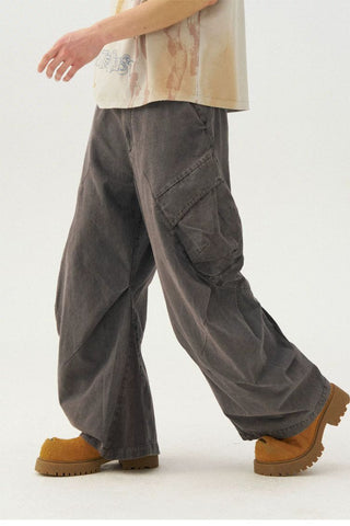[Monterest] Washed Cotton Pleated Wide Leg Pants