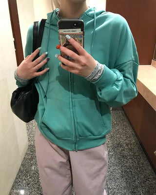 Oversized Basic Zip Hoodie