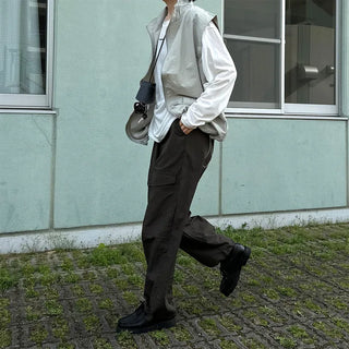 (Unisex) Big Pocket Nylon Easy Pants