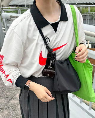 [8th Re-release] (ORIGINAL) Medium Drawstring Shoulder Bag (black)