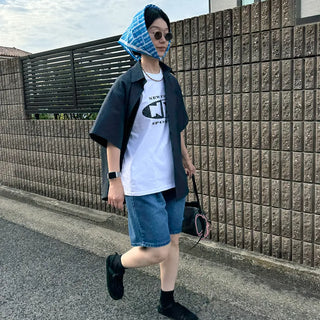 Basic Oversized Short-Sleeve Shirt