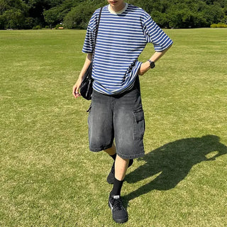 Pocket denim shorts