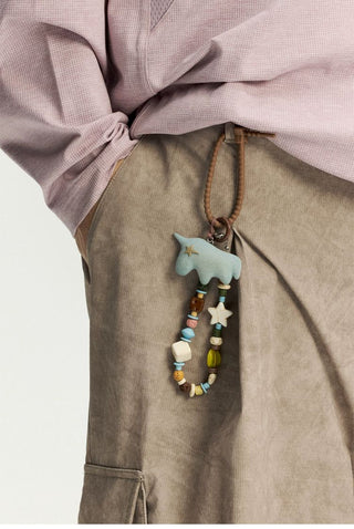 [Monterest] 3D Flocked Horse Beaded Bag Charm