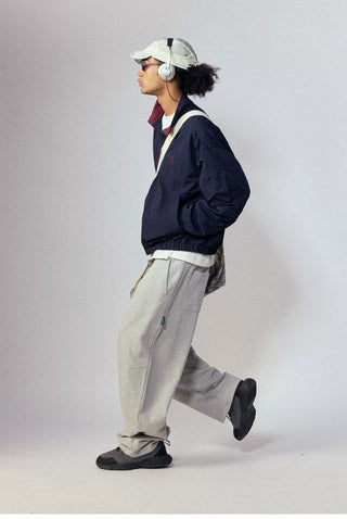 [Monterest] Water-Resistant Contrast Collar Zip Jacket