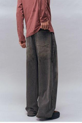 [Monterest] Washed Wide Leg Denim Pants