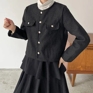 Gold button tweed jacket
