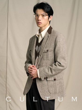 [CULTUM] Wool Tweed Ivy Hunting Jacket