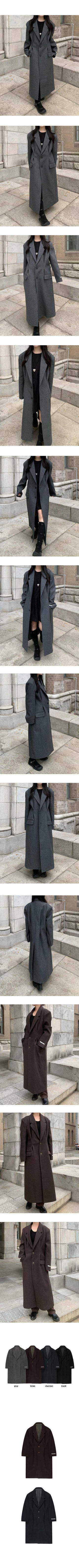 [Unisex] Single-button tailored long coat