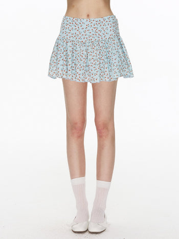 [NECY] Romantic Blossom Flare Skirt