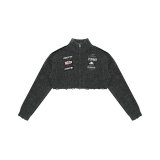 [MASONPRINCE] Racing Wool Blend Zip-Up Cardigan
